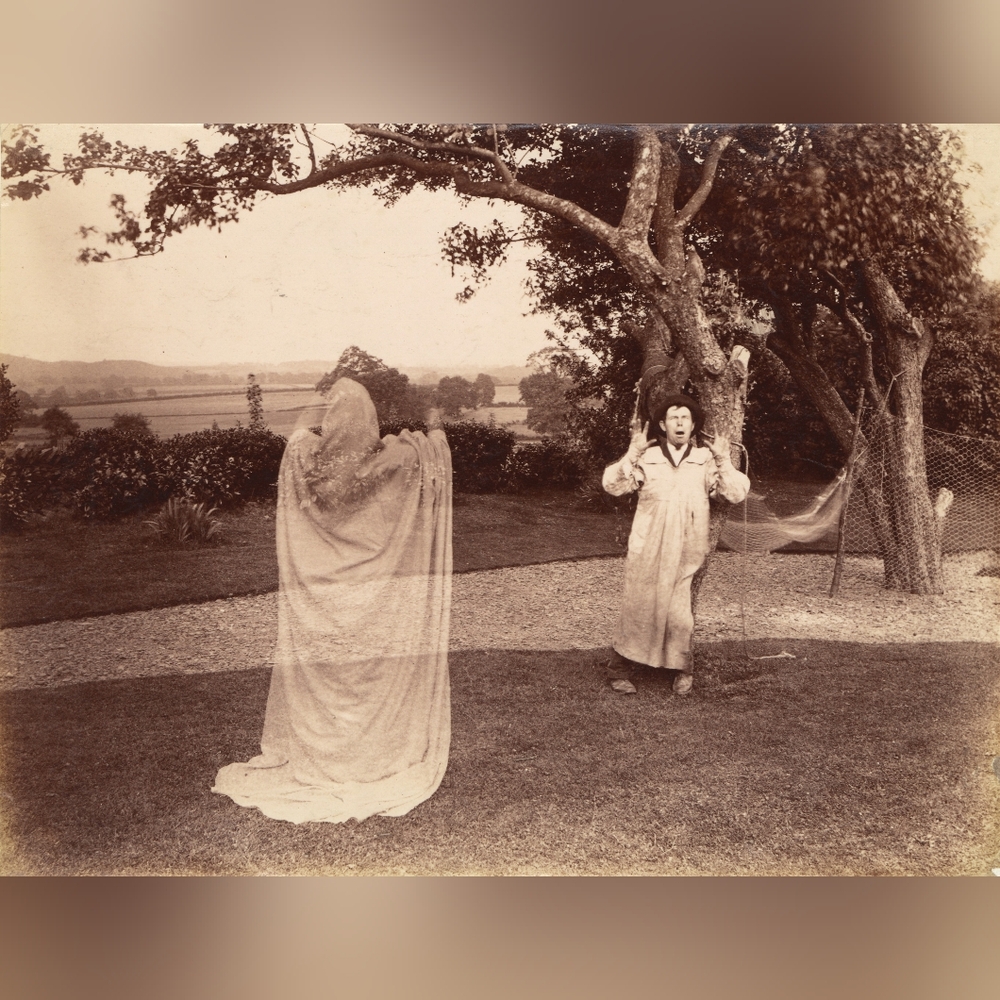 Vintage Sepia-Toned Ghostly Photograph Print
